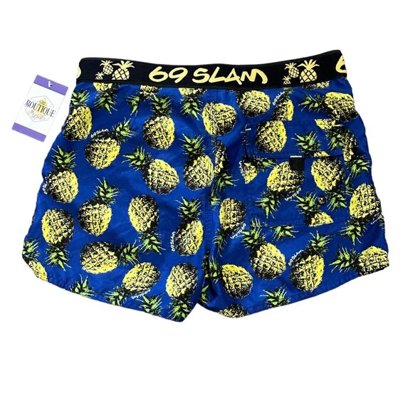 69SLAM Size 30 Blue Swim Trunks Board Shorts Sophia Swimwear Pineapple Print - Picture 2 of 12
